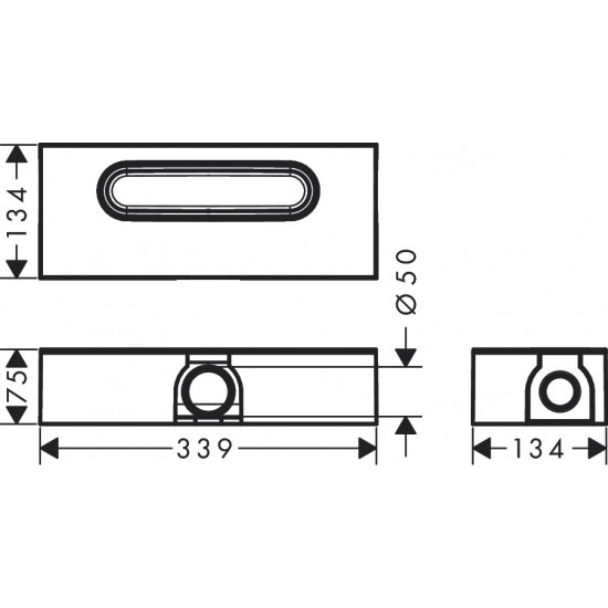 Прихована частина Hansgrohe для каналів uBox universal d50 (01001180)