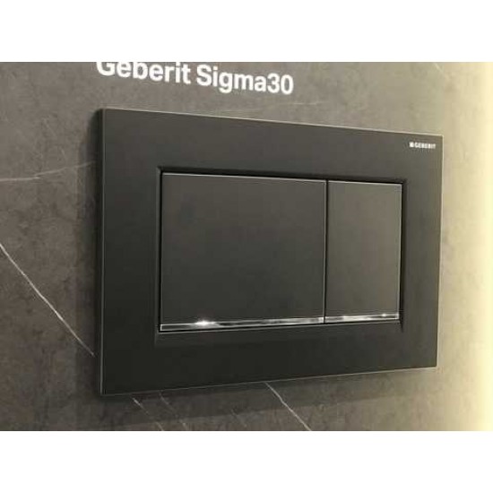 Клавіша змиву Geberit Sigma30 з поверхнею, що легко очищається, чорний матовий (115.883.14.1)