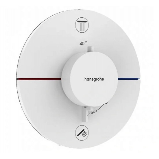 Термостат прихованого монтажу на 2 споживача Hansgrohe ShowerSelect Comfort S Matt White, білий матовий (15554700) Термостат прихованого монтажу на 2 споживача Hansgrohe ShowerSelect Comfort S Matt White, білий матовий (15554700)