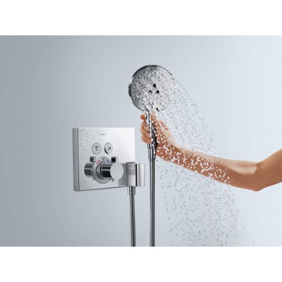 Термостат с держателем для душа Hansgrohe ShowerSelect на 2 функции, с установочным блоком (15765000+01800180)