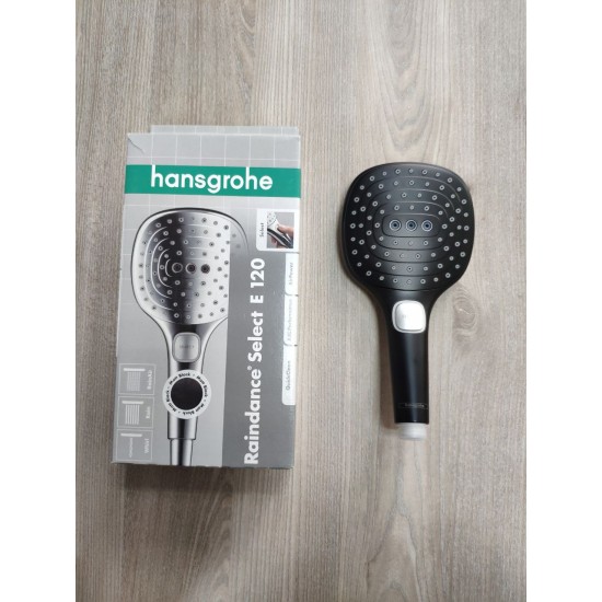 Ручний душ Hansgrohe Raindance Select E 120, три режими, чорний матовий (26520670)