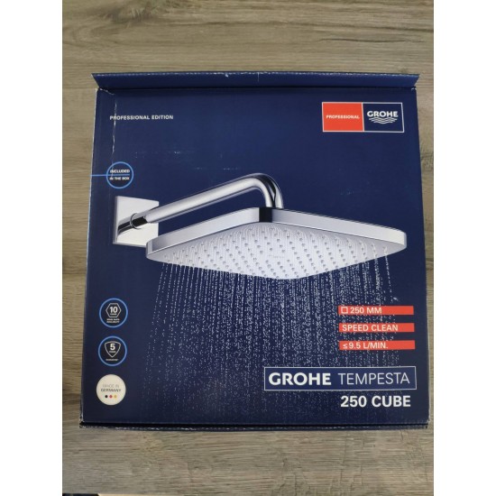 Верхний душ с кронштейном Grohe Tempesta 250 Cube (26687000)