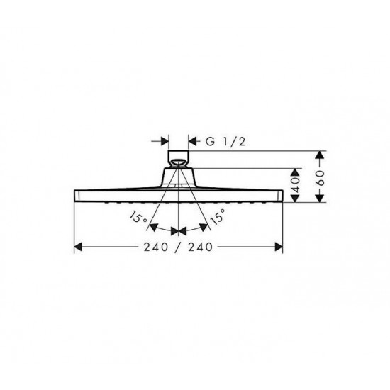 Верхний душ Hansgrohe Crometta E 240 1jet, черный матовый (26726670)