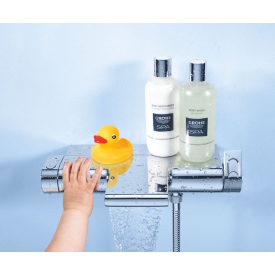 Термостат для ванны с полкой Grohe Grohtherm 2000 NEW и каскадным изливом (34464001) Термостат для ванны с полкой Grohe Grohtherm 2000 NEW и каскадным изливом (34464001)