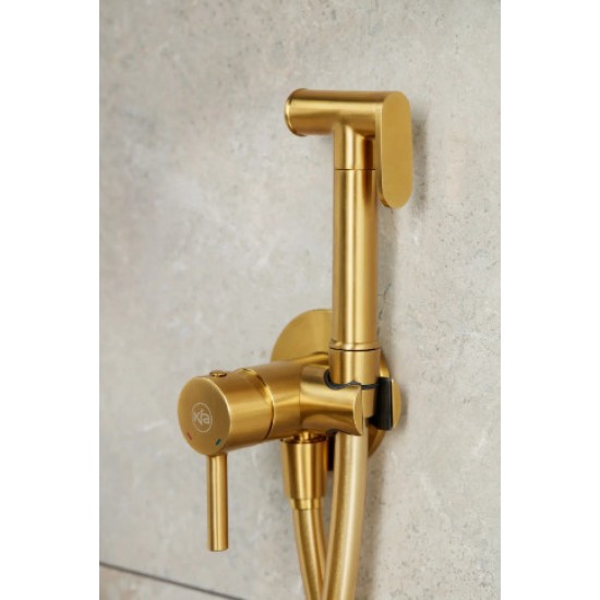 Гигиенический душ скрытый монтаж для биде KFA Armatura Moza BRUSHED GOLD, золото (5039-512-31)