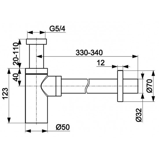 Сифон для раковини KFA ARMATURA GOLD, золото (600-003-31)