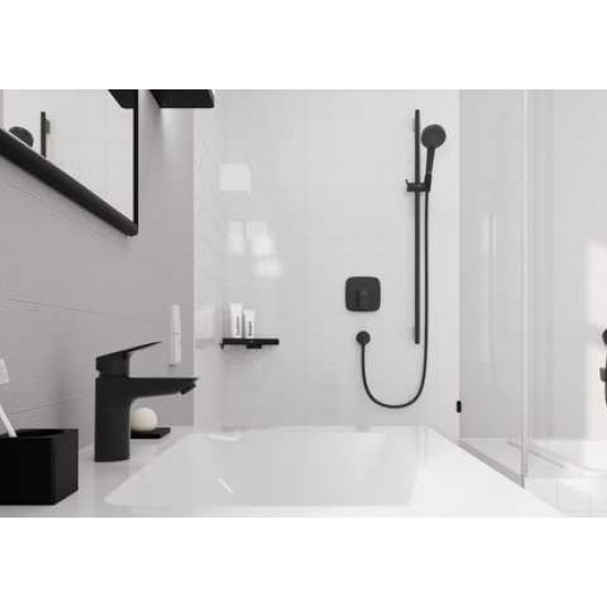 Змішувач для раковини HANSGROHE Logis 100 Matt Black, чорний матовий (71100670)