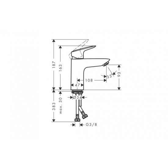 Змішувач для раковини HANSGROHE Logis 100 Matt Black