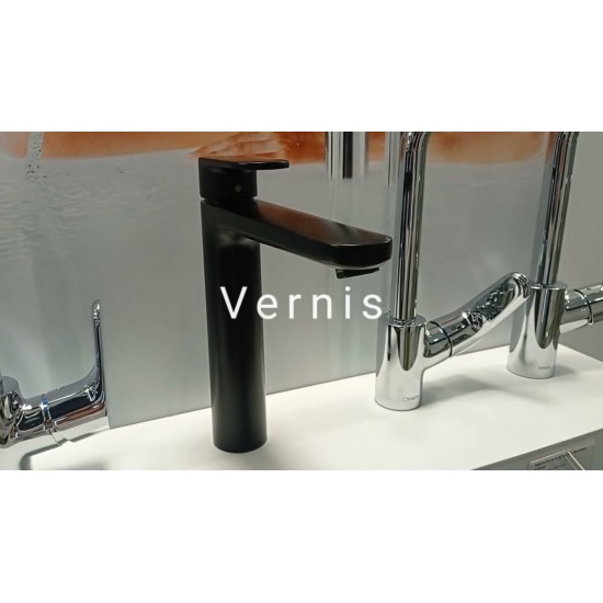 Високий змішувач для умивальника Hansgrohe Vernis Blend з донним клапаном, чорний матовий (71552670)