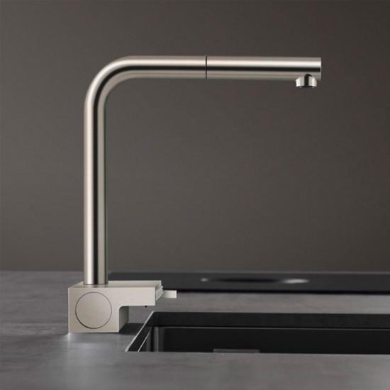 Змішувач для кухні Hansgrohe Aquno Select M81 з висувним душем, два режими, сталь (73830800)