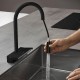 Смеситель для кухни HANSGROHE Aquno Select M81 170 3jet Matt Black с вытяжным изливом Sbox, черный матовый (73831670)