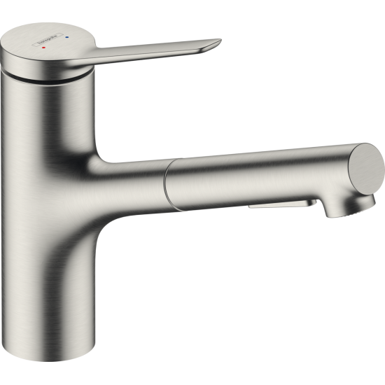 Змішувач для кухонної мийки hansgrohe Zesis M33 з витяжним душем, під сталь (74800800)