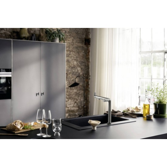 Змішувач для кухонної мийки Hansgrohe Aqittura M91 FilterSystem 240, сталь (76804800)