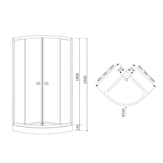 Душова кабіна RJ Tulip 80x80 см 80RZ081