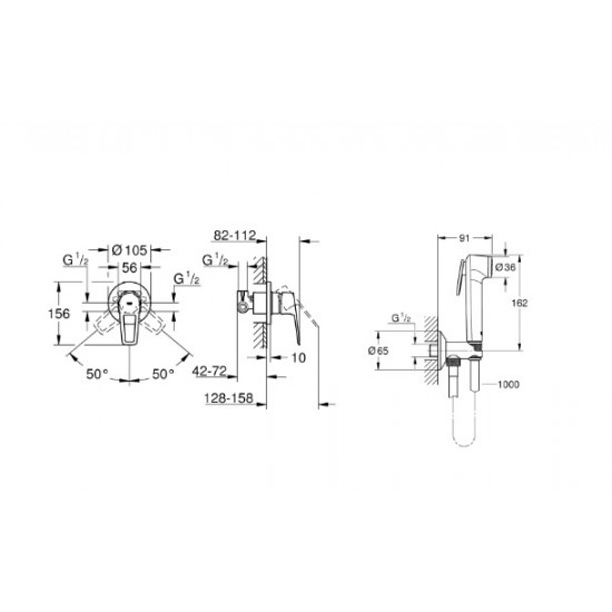 Комплект гігієнічного душу Grohe BauLoop з Tempesta-F