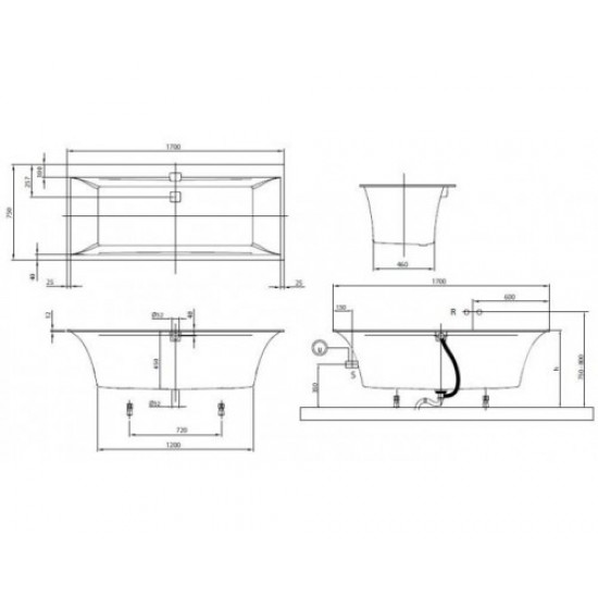 Ванна кварилова Villeroy & Boch Squaro Edge 12, 170х75 (UBQ170SQE2DV-01)