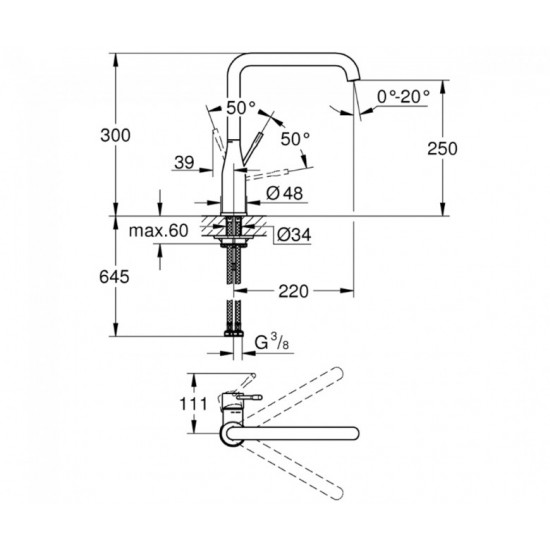 Смеситель для кухни Grohe Essence, черный (30505KF0)