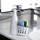 Дозатор диспенсер для жидкого мыла или моющего средства с подставкой для губки на кухню, в ванную