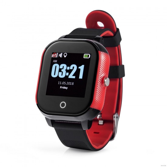 Дитячі смарт-годинник Lemfo DF50 Ellipse Aqua з GPS трекером (чорно-червоний)