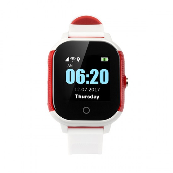 Детские смарт-часы Lemfo DF50 Ellipse Aqua с GPS трекером (Бело-красный)