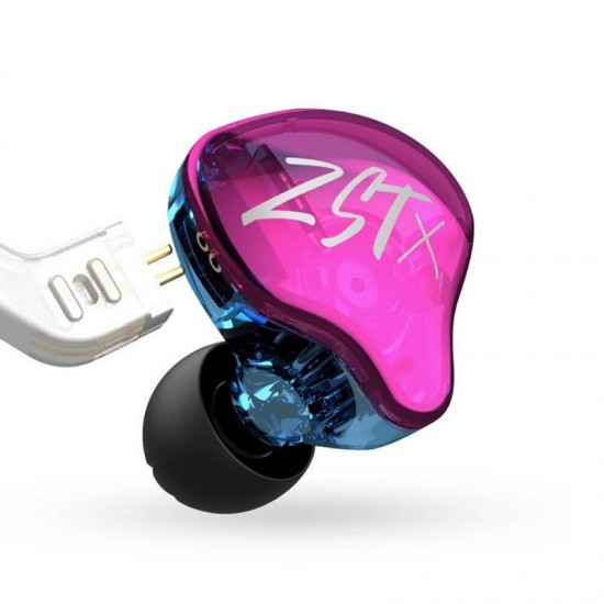 Гибридные наушники KZ ZST X со съемным кабелем (Фиолетовый)