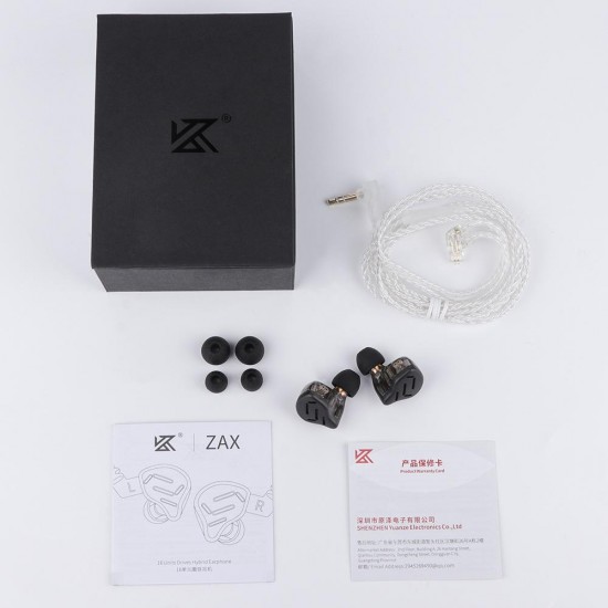 Гибридные наушники KZ ZAX (Черный)