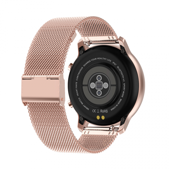 Розумний годинник NO.1 DT89 Metal з тонометром і пульсоксиметром (Рожево-золотий)