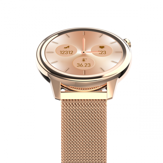 Умные часы Lemfo F80 Metal с поддержкой измерения давления и температуры (Золотой)