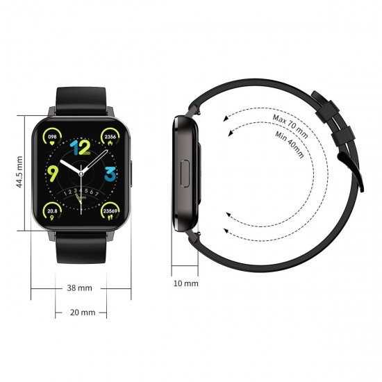 Розумні годинник NO.1 dtx Silicon з датчиком ЕКГ і функцією тонометра (Чорний)