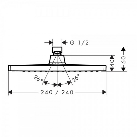 Верхній душ Hansgrohe Crometta E 240х240мм 1 jet (26726000)