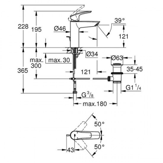 Змішувач для умивальника Grohe Eurosmart New M-size, хром (23322003)