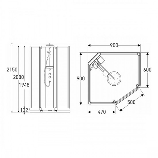 Ido SHOWERAMA 10-5 Comfort кабіна п'ятикутна 90х90см Ido SHOWERAMA 10-5 Comfort кабіна п'ятикутна 90х90см