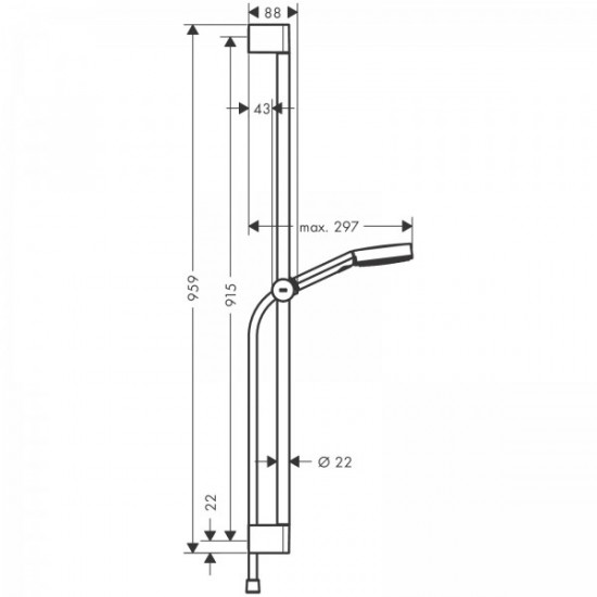 Душовий набір Hansgrohe Pulsify Select Relaxation 105 3jet 90 см, хром (24170000)