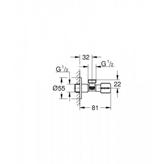 Угловой вентиль Grohe 1/2, черный матовый (1023422430)