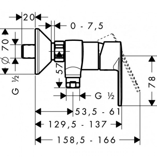 Змішувач для душу Hansgrohe Talis Е2, хром (31662000)