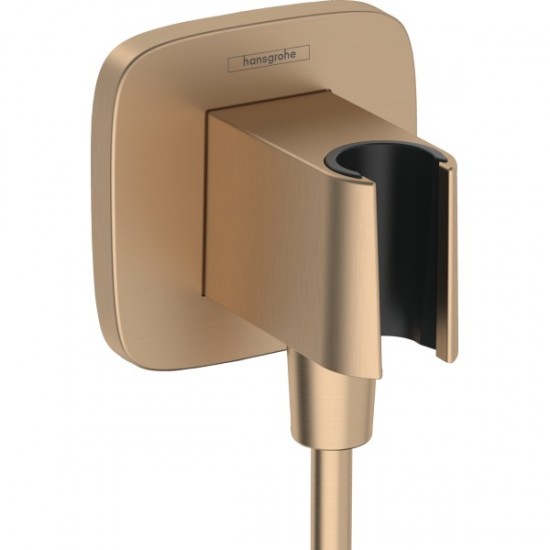 Шлангове підключення з тримачем HANSGROHE FixFit Q Brushed Bronze, бронза (26887140)