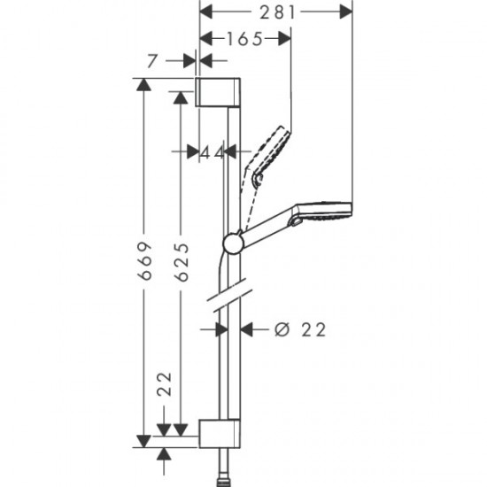 Hansgrohe CROMETTA Vario душовий набір, 0,65 м, білий/хром (26532400)