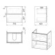 VALTICE комплект меблів 80см, сірий: тумба підвісна, 2 ящики + умивальник накладний арт i11042D