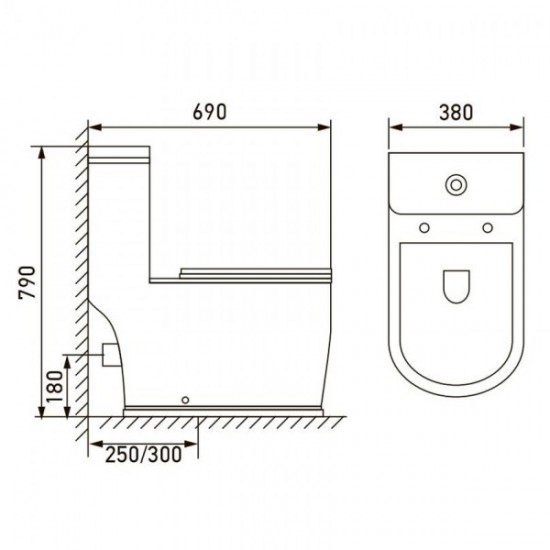 Компакт підлоговий Volle Puerta Rimless: чаша, бачок, сидіння (13-16-075)