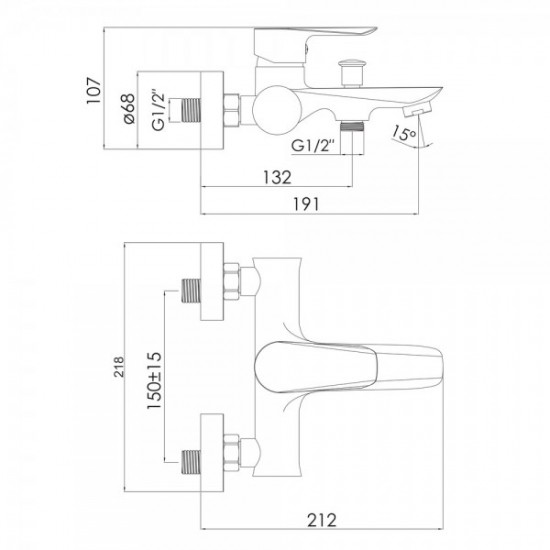 Смеситель для ванны IMPRESE Vaclav, хром (f03206401AA)