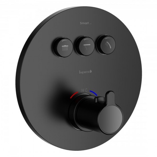 Термостат для ванни прихованого монтажу Imprese SMART CLICK чорний матовий (ZMK101901234) Термостат для ванни прихованого монтажу Imprese SMART CLICK чорний матовий (ZMK101901234)