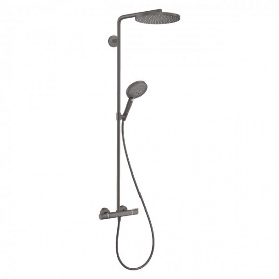 RAINDANCE SELECT S душова система Showerpipe 240 1jet PowderRain, з термостатом, шлiфований чорний хром RAINDANCE SELECT S душова система Showerpipe 240 1jet PowderRain, з термостатом, шлiфований чорний хром