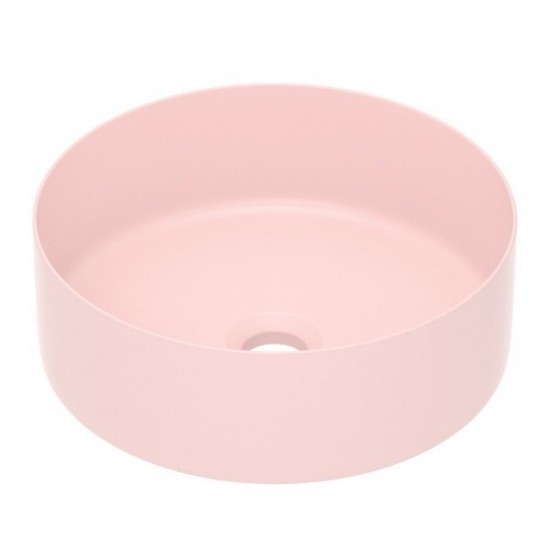 Умивальник накладний 35,8*35,8* 13,7см круглий, matt pink