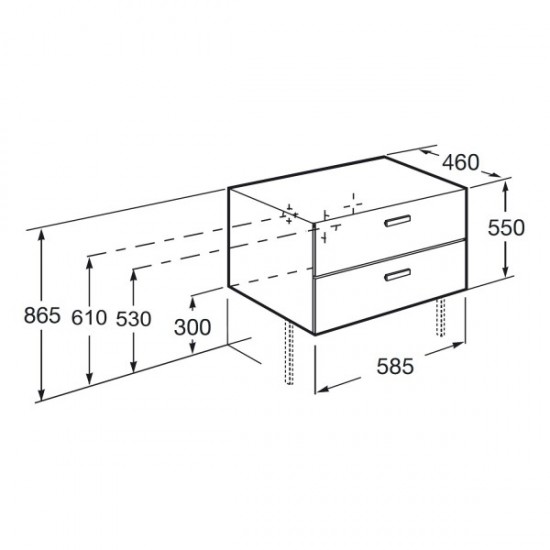 Roca VICTORIA BASIC MODULAR шафка з двома ящиками 59см