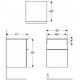 SMYLE SQUARE тумба 45*60*47см, з 2 ящ., колір пісочно-сірий/фарбований високоглянцевий, пісочно-сірий/з матовим порошковим покриттям