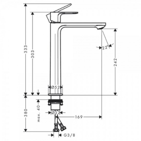 Смеситель для раковины Hansgrohe Rebris Е 240, CoolStart EcoSmart+, черный матовый (72591670) Смеситель для раковины Hansgrohe Rebris Е 240, CoolStart EcoSmart+, черный матовый (72591670)