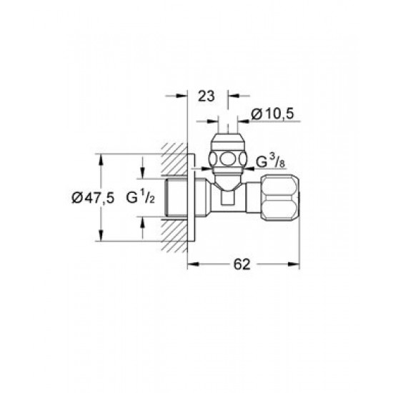 Grohe Кутовий вентиль, універсальний