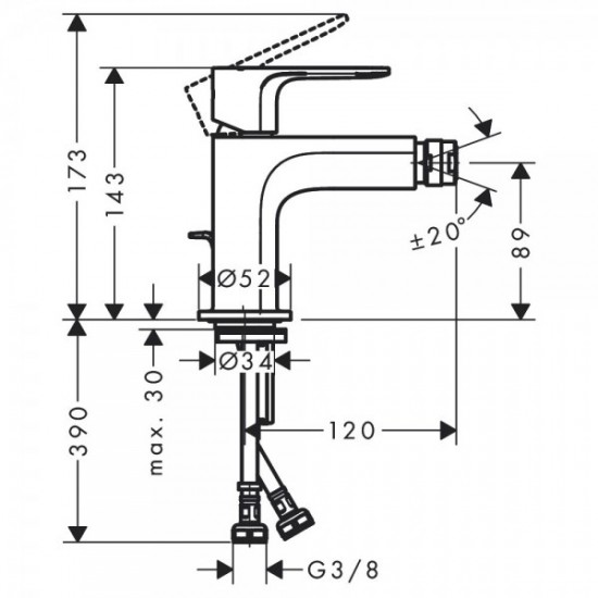 Hansgrohe REBRIS E змішувач для біде (72211000)