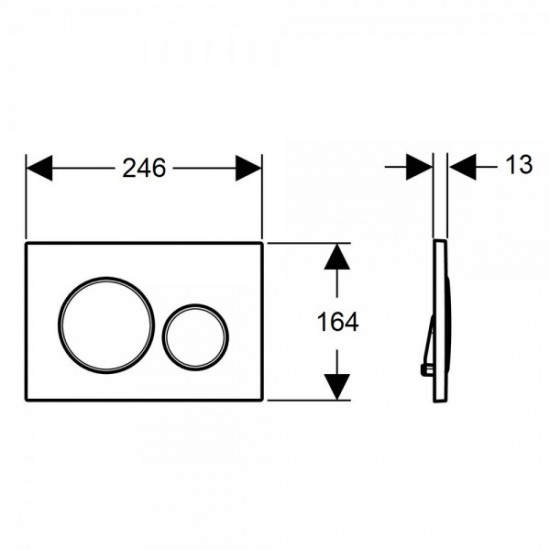 Клавіша подвійна GEBERIT SIGMA 20, чорний глянець (115.882.DW.1)