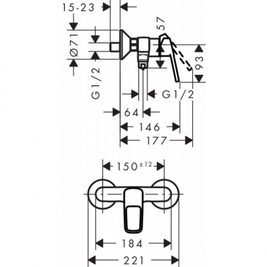 Набір змішувачів для душу Hansgrohe LOGIS Loop, умивальник 100 (71151000+71247000+26553400) 1072019